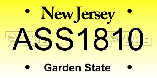 ASS1810 New Jersey License Plate