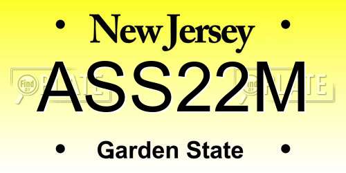 ASS22M New Jersey License Plate