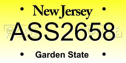 ASS2658 New Jersey License Plate