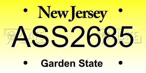 ASS2685 New Jersey License Plate