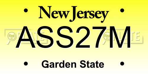ASS27M New Jersey License Plate