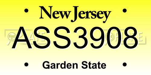 ASS3908 New Jersey License Plate
