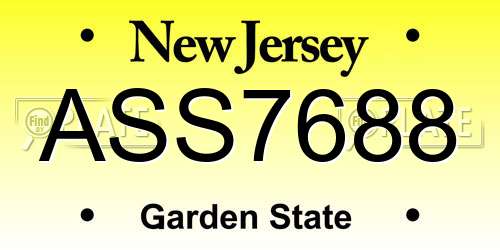 ASS7688 New Jersey License Plate