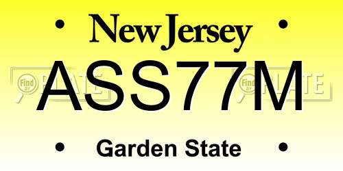ASS77M New Jersey License Plate