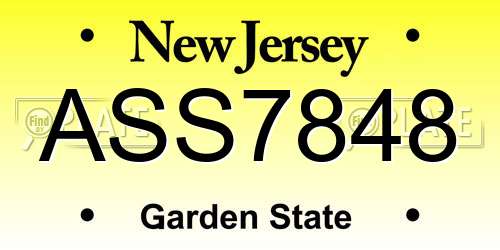 ASS7848 New Jersey License Plate