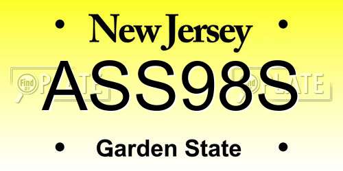 ASS98S New Jersey License Plate