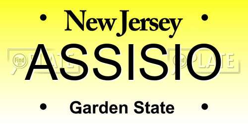 ASSISIO New Jersey License Plate
