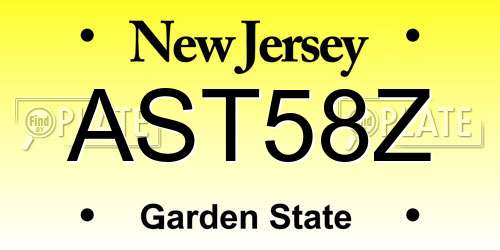 AST58Z New Jersey License Plate