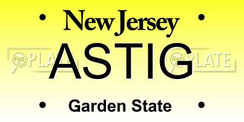 ASTIG New Jersey License Plate