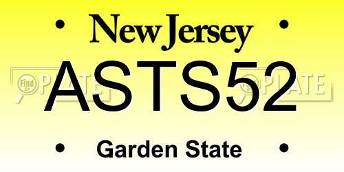 ASTS52 New Jersey License Plate