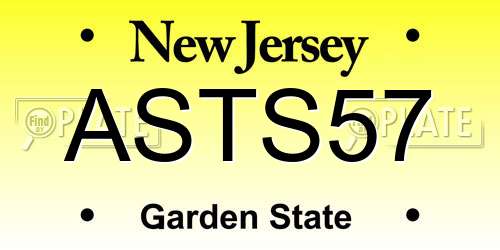 ASTS57 New Jersey License Plate