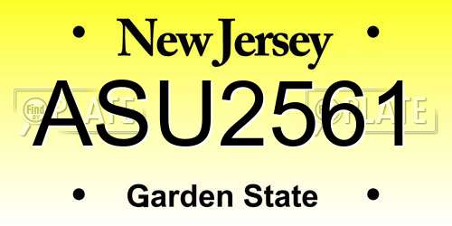 ASU2561 New Jersey License Plate