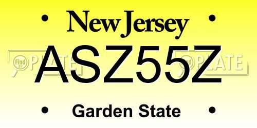 ASZ55Z New Jersey License Plate