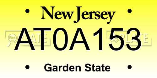 AT0A153 New Jersey License Plate