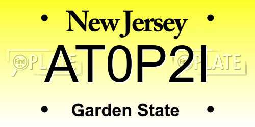 AT0P2I New Jersey License Plate