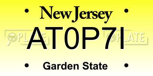 AT0P7I New Jersey License Plate