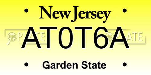 AT0T6A New Jersey License Plate
