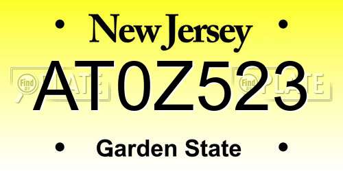 AT0Z523 New Jersey License Plate