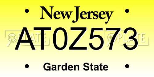AT0Z573 New Jersey License Plate