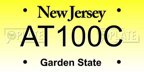 AT100C New Jersey License Plate