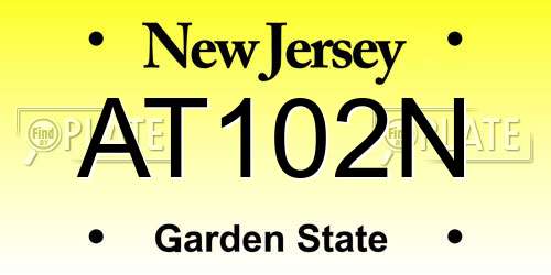 AT102N New Jersey License Plate