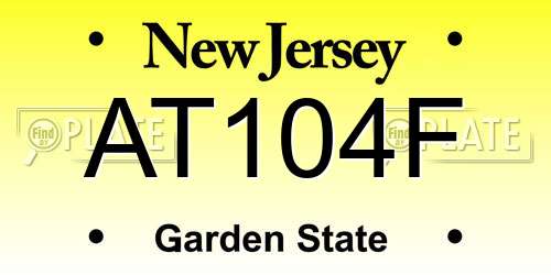 AT104F New Jersey License Plate