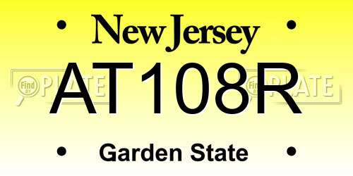 AT108R New Jersey License Plate