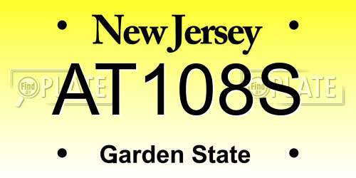 AT108S New Jersey License Plate
