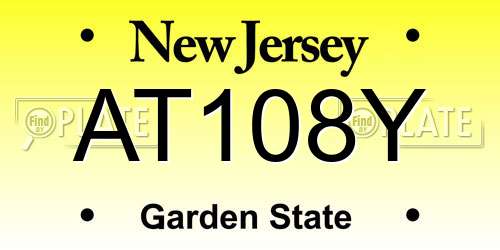 AT108Y New Jersey License Plate