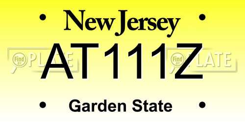 AT111Z New Jersey License Plate