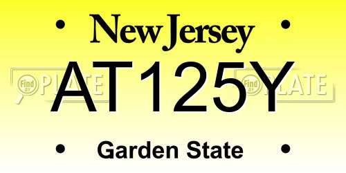 AT125Y New Jersey License Plate