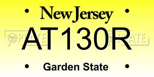 AT130R New Jersey License Plate