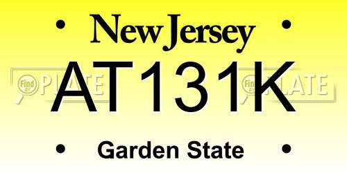 AT131K New Jersey License Plate