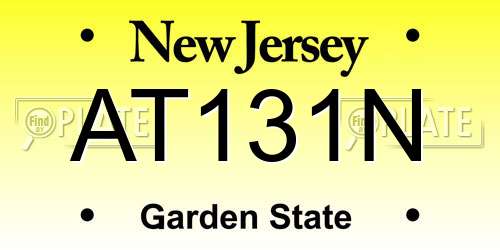 AT131N New Jersey License Plate