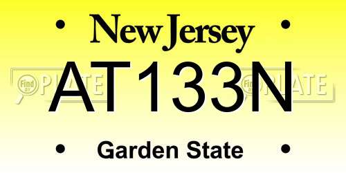 AT133N New Jersey License Plate
