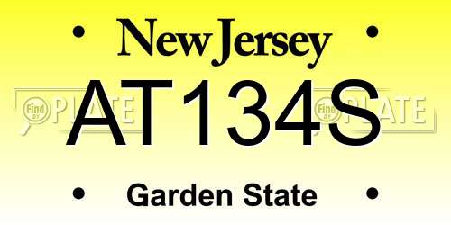AT134S New Jersey License Plate