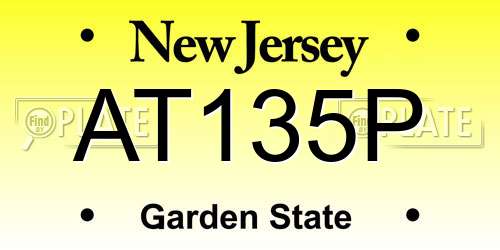 AT135P New Jersey License Plate