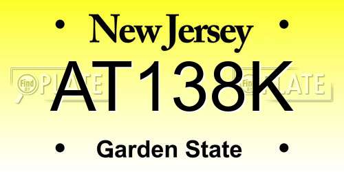 AT138K New Jersey License Plate