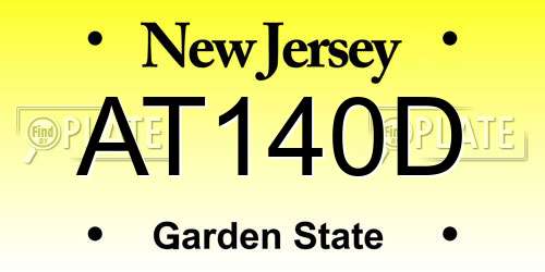 AT140D New Jersey License Plate
