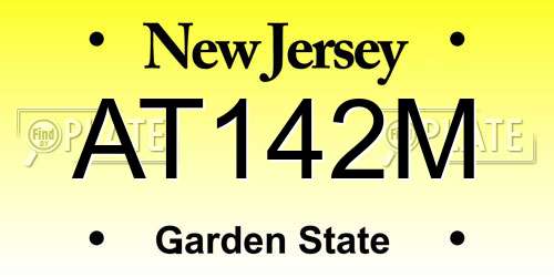 AT142M New Jersey License Plate