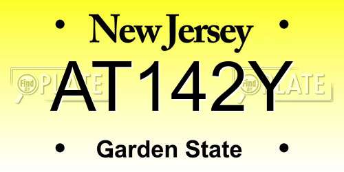 AT142Y New Jersey License Plate