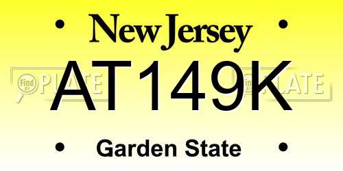 AT149K New Jersey License Plate