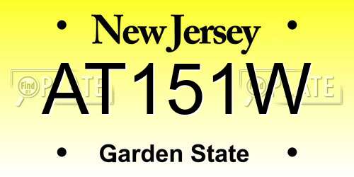 AT151W New Jersey License Plate