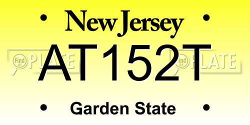 AT152T New Jersey License Plate