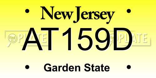 AT159D New Jersey License Plate