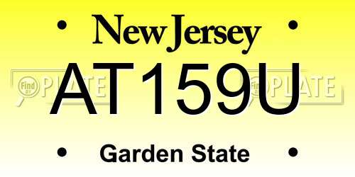 AT159U New Jersey License Plate
