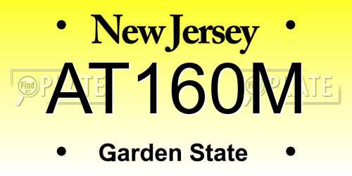 AT160M New Jersey License Plate