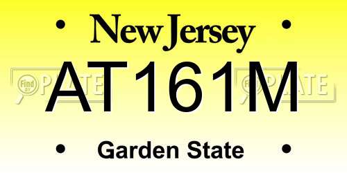 AT161M New Jersey License Plate