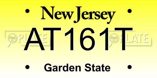 AT161T New Jersey License Plate