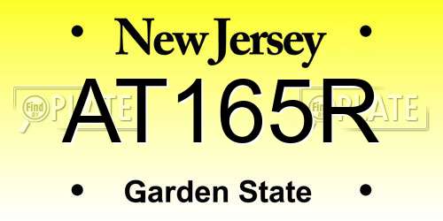 AT165R New Jersey License Plate